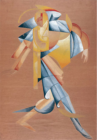 Vadim Meller malt Nijinska, 1919 den Mephisto-Walzer tanzend © http://www.evastachniak.com/2016/11/05/the-chosen-maiden-ballets-1914-1935/