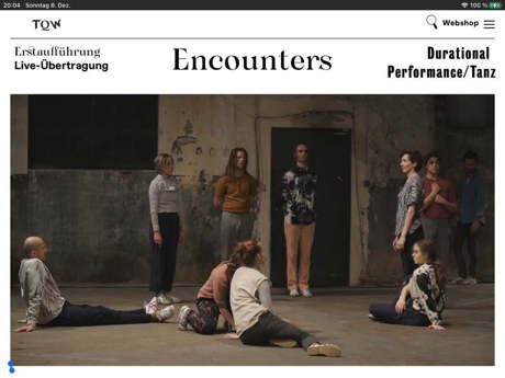 "Encounters": Tänzerinnen und Tänzer im Workspace.