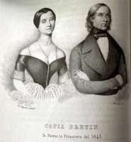   Flora Fabbri-Bretin mit ihrem Ehemann Louis Bretin in Parma 1843. © Buchillustration