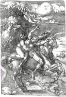 Hades entführt Kore auf einem Einhorn. Zeichnung von A. Dürer aus dem Herzog Anton Ulrich-Musuem in Braunschweig.. © lizenzfrei