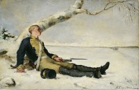 H. Schjerfebeck: Verwundeter Krieger im Schnee, 1880  © gemeinfrei