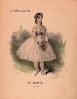 Giuseppina Bozzacchi, die erste Swanilda. Die italienische Ballerina erkrankte nach der 18. Vorstellung im Juli 1870 an den Röteln, die in Paris grassierten und verstarb an ihrem 17. Geburtstag am 23. November 1870,  © free license