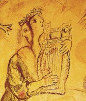 Spiel der Blicke auch im Oprheus-Mythos. Bild:  Marc Chagall "Quellen der Musik – Orpheus", 1966 © Metropolitan Opera New York. 