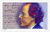 Gustav Mahler, Sondermarke zum 150. Geburtstag 2010. © Österreischische Post