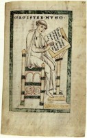 Hugo von St. Victor, Buchmalerei aus dem 14. Jhdt., Bibliothek der Rijksuniversiteit. 