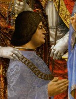 Fürst Ludivico, genannt il Moro. Ausschnitt aus der Pala Sforzesca, Marienbild eines unbekannten Meisters. © Pinacoteca Brera / wikipedia 