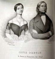  Flora Fabbri-Bretin mit ihrem Ehemann Louis Bretin in Parma 1843. © Buchillustration