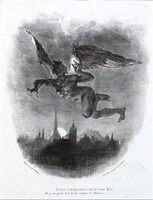 Eugène Delacroix: „Mephistopheles, Prolog m Himmel“, 1882. Illustration zu Goethes „Faust“,.  © Google Art Project